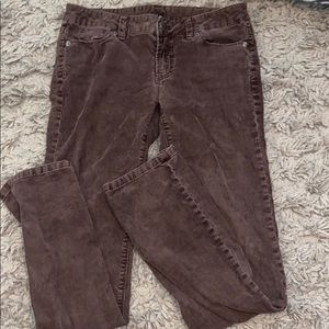 Dark brown corduroy low rise jeans